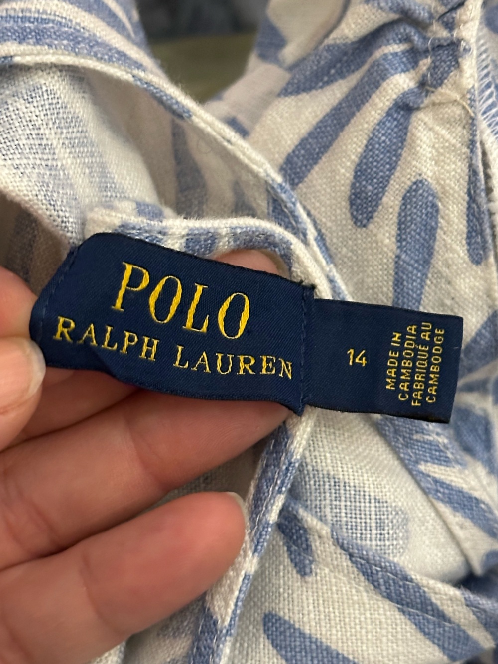 Polo Ralph Lauren Kai Linen Midi Dress, Blue Daisy Floral Print - Womens 14 - Picture 3 of 16